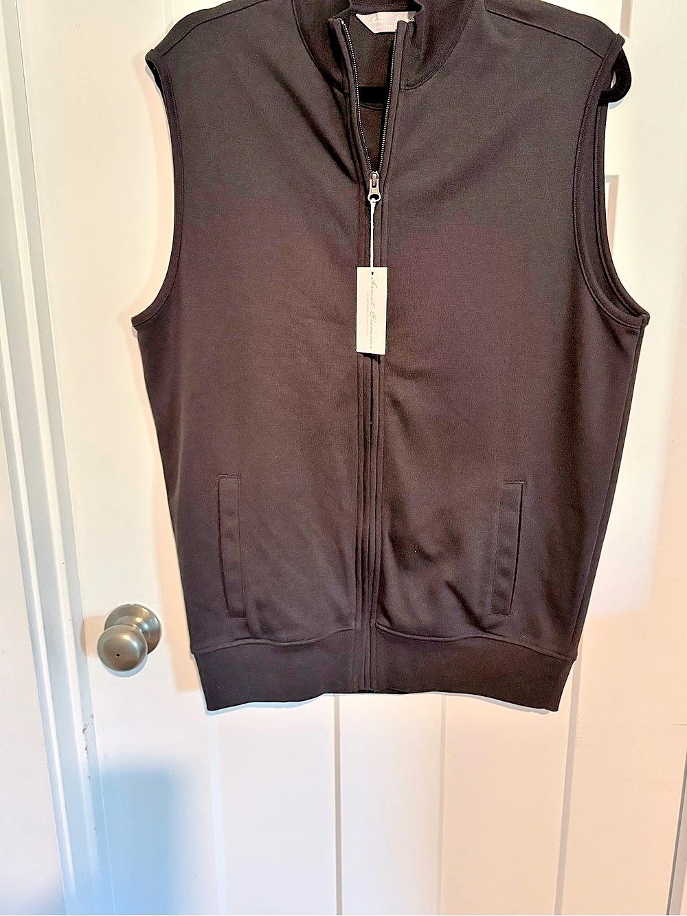 Daniel Cremieux Zip Front Vest Black Size Medium NWT
